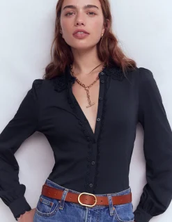 Blouse avec col en dentelle