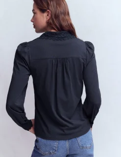 Blouse avec col en dentelle