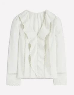 Blouse brodée à volants