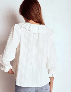 Blouse Eliza à col V et volants