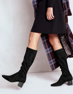 Bottes stretch à talons carrés