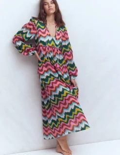 Caftan bohème avec liens au col