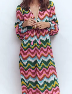 Caftan bohème avec liens au col