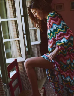 Caftan bohème avec liens au col