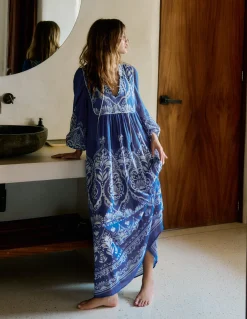 Caftan bohème avec liens au col