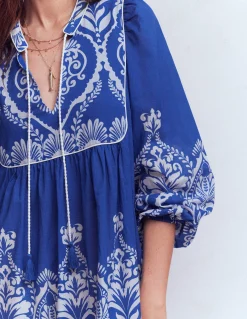 Caftan bohème avec liens au col