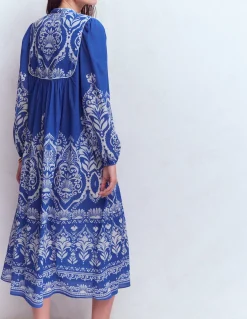 Caftan bohème avec liens au col