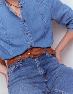 Ceinture en cuir tissé