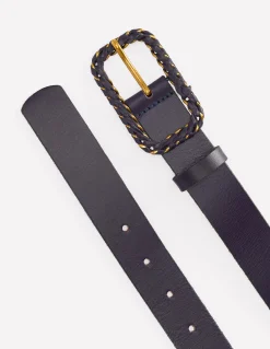 Ceinture tressée à détails en métal
