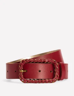 Ceinture tressée à détails en métal