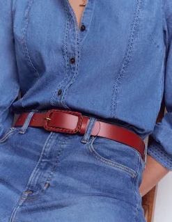 Ceinture tressée à détails en métal