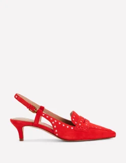 Chaussures style richelieus à petits talons et bride arrière