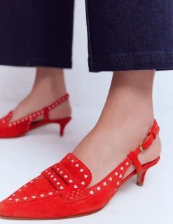 Chaussures style richelieus à petits talons et bride arrière