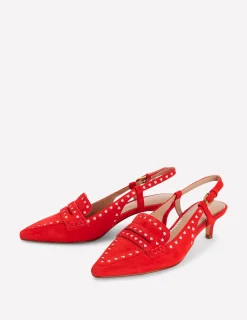 Chaussures style richelieus à petits talons et bride arrière