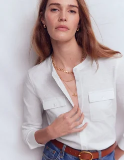 Chemise avec poche surpiquée