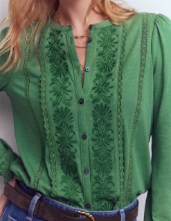Chemise brodée en jersey