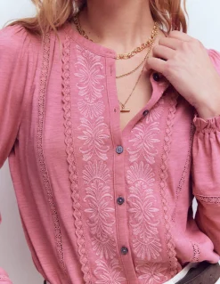 Chemise brodée en jersey