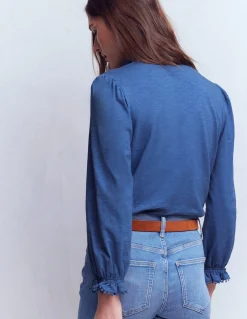 Chemise Emily à volants et pompons