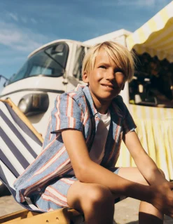 Chemise en coton et lin