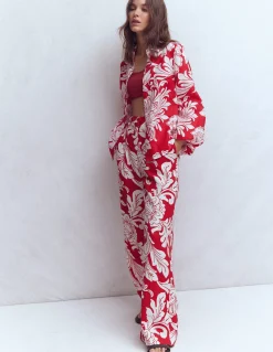 Chemise en lin à manches bouffantes