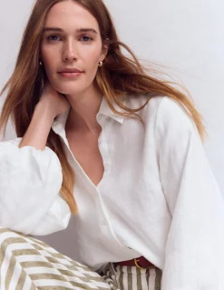 Chemise en lin à manches bouffantes