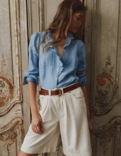 Chemise Isabel en lin à volants