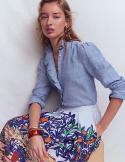 Chemise Isabel en lin à volants