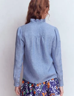 Chemise Isabel en lin à volants