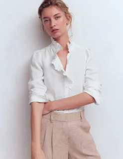 Chemise Isabel en lin à volants