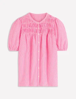 Chemise manches courtes Mya à smocks