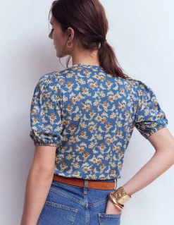 Chemise manches courtes Mya à smocks