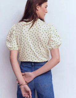 Chemise manches courtes Mya à smocks