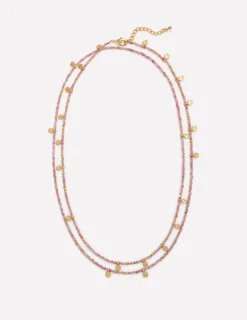 Collier à double rangée de perles