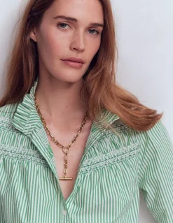 Collier chaîne avec pendentif à barre en T