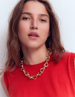 Collier chaîne épais à cœurs