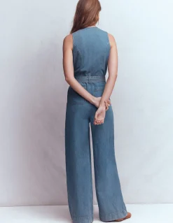 Combinaison sans manches en jean