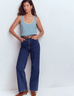 Débardeur col U à détails métallisés