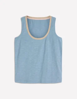 Débardeur col U à détails métallisés