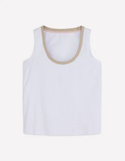 Débardeur col U à détails métallisés