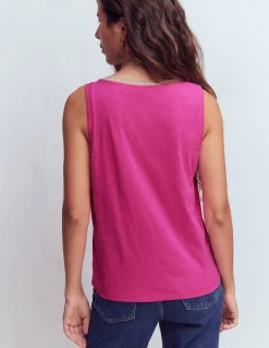 Débardeur col U à détails métallisés