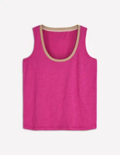 Débardeur col U à détails métallisés