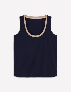 Débardeur col U à détails métallisés