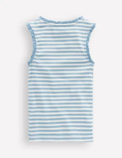 Débardeur côtelé à bordure en dentelle