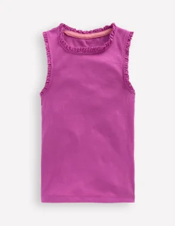 Débardeur côtelé à bordure en dentelle