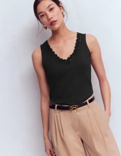 Débardeur Flora ultra-doux à détails en dentelle