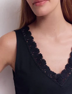 Débardeur Flora ultra-doux à détails en dentelle