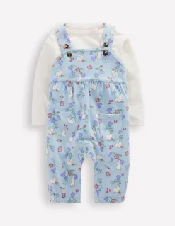 Ensemble avec salopette en jersey