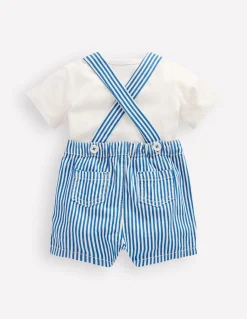 Ensemble avec salopette tissée fantaisie