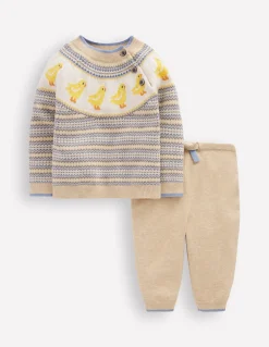 Ensemble en maille motif jacquard