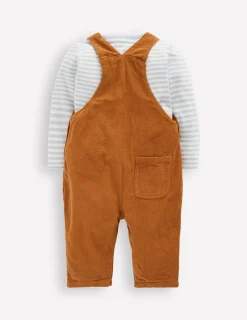 Ensemble fantaisie avec salopette en velours côtelé